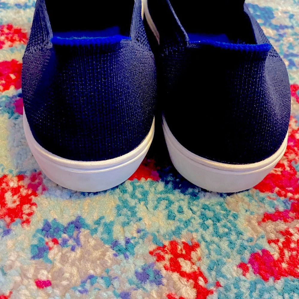 Rothy's Navy Knit Slip-On Sneakers with Orange Liner - Picture 8 of 8